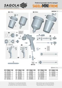Spare parts for Sagola Mini Xtreme spray guns