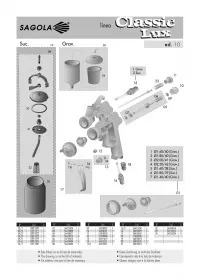Spare parts for Sagola spray guns CLASSIK LUX