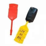 Key tags with eyelet red 300 pcs Serwo 0850113