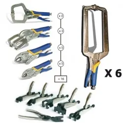 Set of GYS body clamps and gripping pliers 28 pcs 050242, 050112, 050266